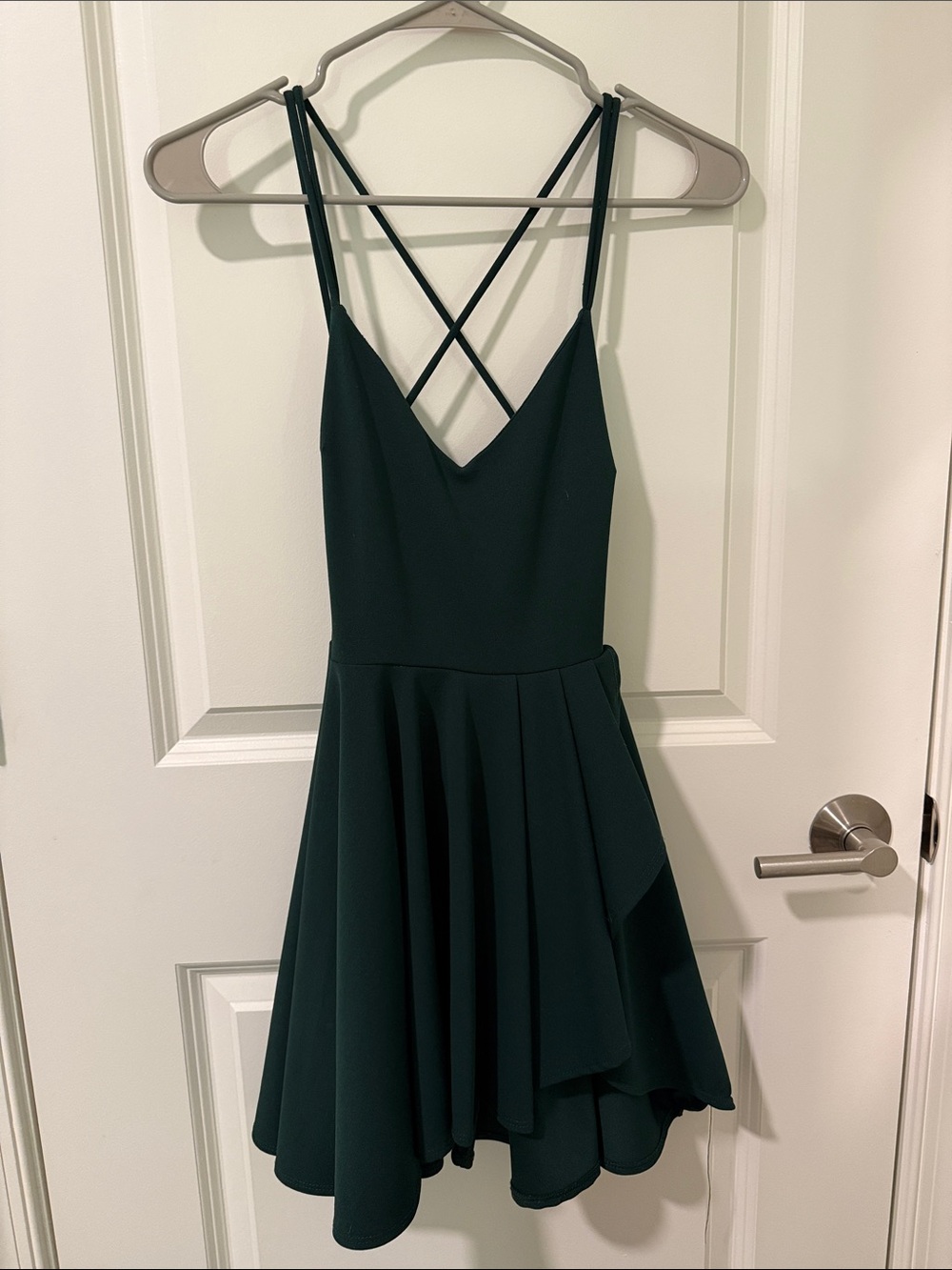 Windsor Dark Green Strappy Fit-and-Flare Midi Dress